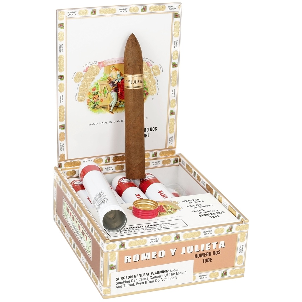 ROMEO Y JULIETA 1875 NUMERO DOS EN TUBO BELIC(52X61/8)