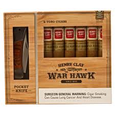 HENRY CLAY WAR HAWK 6 TORO & KNIFE GIFT SET  (6)