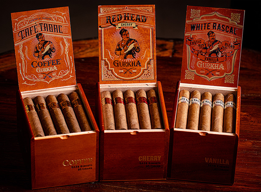 GURKHA CAFE TABAC RED HEAD CHERRY ROB. 5X52  (25)