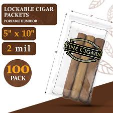 FINE CIGARS ZIP LOCK BAGS 5X10 (100 PACK)