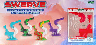 OOZE SWERVE AQUA TEAL SILICONE WATER PIPE & NECTAR