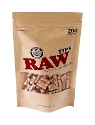 RAW AUTHENTIC PRE-ROLLED TIPS 200 PER BAG