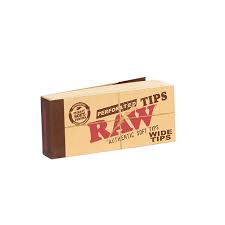 RAW PERFORATED WIDE TIPS 50 PER BOX