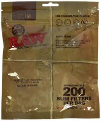 RAW NATURAL UNREFINED COTTON TIPS SLIM 200/PACK