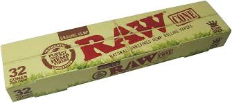 RAW ORGANIC HEMP CONE ROLLING PAPERS 32 PK