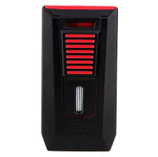 COLIBRI SLIDE DOUBLE-JET LIGHTER , BLK+RED