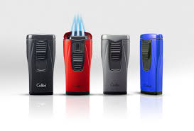 COLIBRI MONACO TRIPLE-FLAME LIGHTER METALLIC BLUE