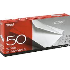 MEAD WHITE ENVELOPES BIG  50CT