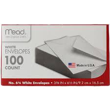 MEAD WHITE ENVELOPES SMALL  100CT