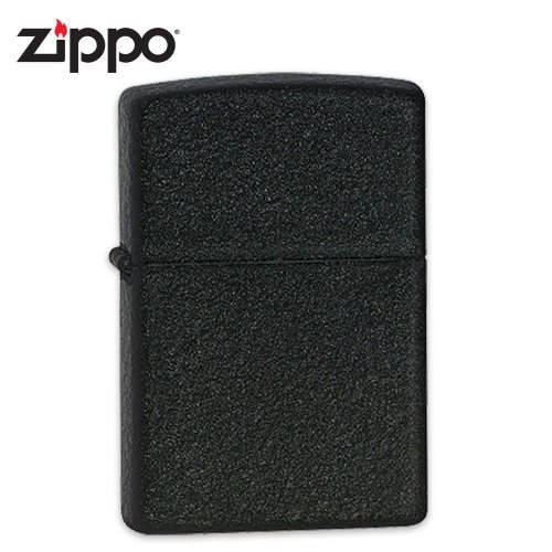ZIPPO REG BLACK CRACKLE LOGO