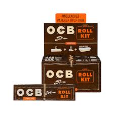 OCB Unbleached Virgin Slim Roll Kit