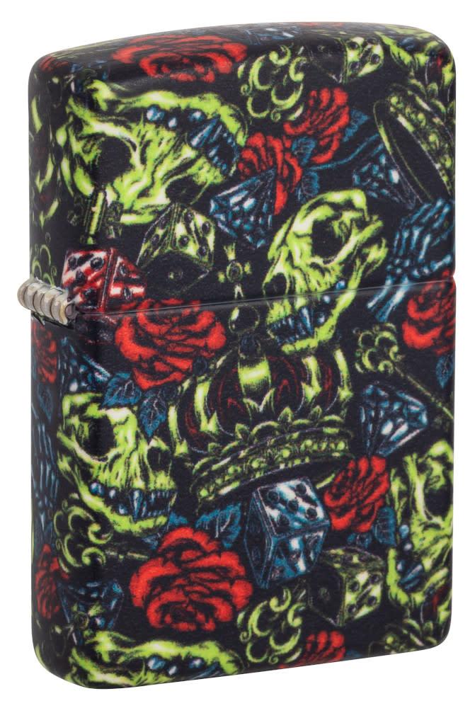 ZIPPO SKULL CROWN DESIGN