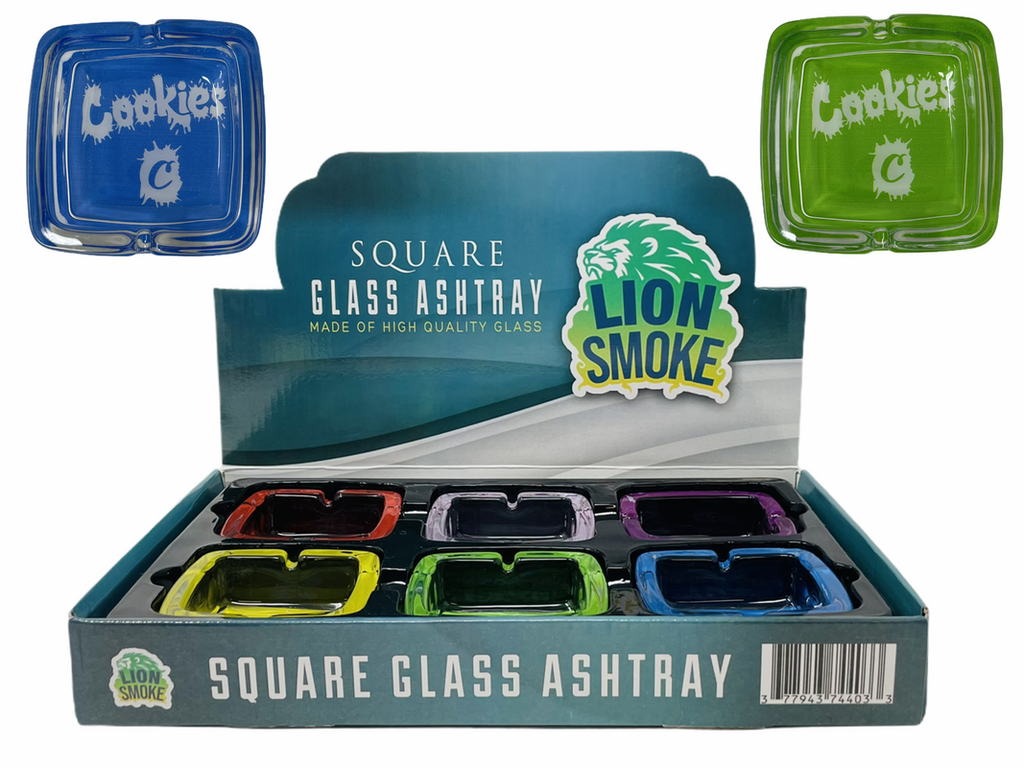 LION SMOKE SQUARE GLASS ASHTRAY (6)