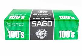 SAGO 100'S GREEN 200 CIGARETTE FILTER TUBES 5 BOX