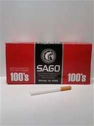 SAGO 100'S RED 200 CIGARETTE FILTER TUBES 5 BOX
