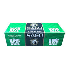 SAGO KING GREEN 200 CIGARETTE FILTER TUBES 5 BOX