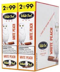 WHITE OWL CIGARILLOS WHITE PEACH 2-99c