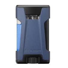COLIBRI REBEL,DOUBLE FLAME LIGHTER, MID NAVY+BLACK