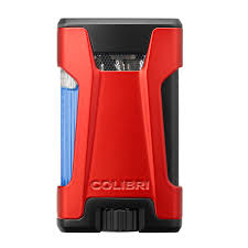 Colibri Rebel Double Flame Lighter, Matte Red/Blk