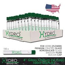 HYDRO GLASS CHILLUM WITH CAP 4 WITH DISPLAY