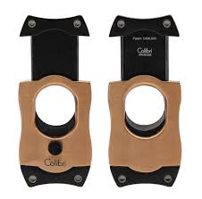 COLIBRI S-CUT CIGAR CUTTER BRUSHED GLD+BLK BLADES