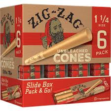 ZIG-ZAG UNBLEACHED CONES 1 1/4 SIZE  6 PACK