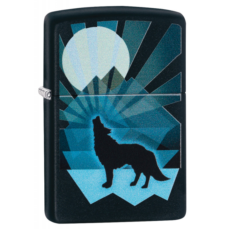 ZIPPO WOLF  MOON AND DESIGN