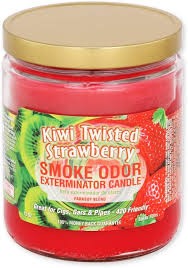 TOP SMOKE ODOR KIWI TWISTED STRAWBERRY JAR CANDLE 13OZ