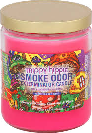 TOP SMOKE ODOR TRIPPY HIPPIE JAR CANDLE 13OZ