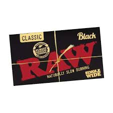 RAW SINGLE WIDE ROLLING PAPER CLASSIC BLACK