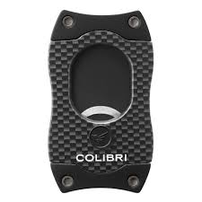 COLIBRI S-CUT CIGAR CUTTER , BLK CARBON FIBER+BLK