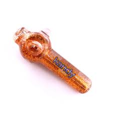 KANDY HAND PIPE 4 STRAIGHT TUBE HANDLE - AMBER