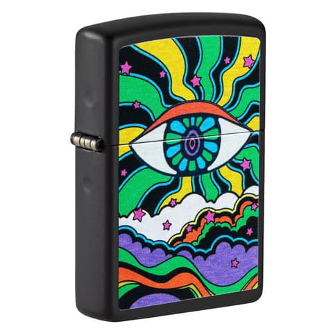 ZIPPO BLACK LIGHT EYE DESIGN