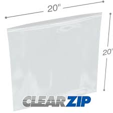 CLEAR ZIP LOCK JEWELRY BAG 20X20