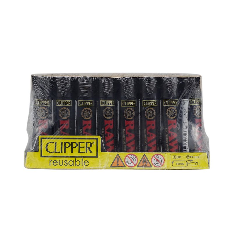 CLIPPER REUSABLE LIGHTER 48 COUNT RAW BLACK