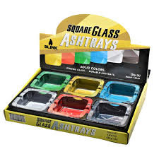 BLINK SQUARE GLASS ASHTRAY (6)