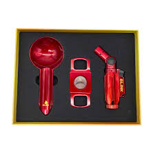 BLINK CIGAR CUTTER & ASHTRAY SET RED ( 1 )