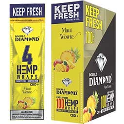 DOUBLE DIAMOND MAUI WOWIE HEMP WRAPS (4X25POUCHES)
