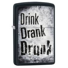ZIPPO DRINK DRANK DRUNK DESIGN