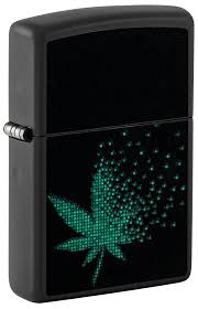 ZIPPO PIXEL CANNABIS DESIGN