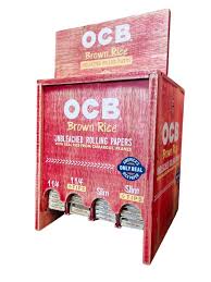 OCB Brown Rice Rolling Paper 4 Box Display