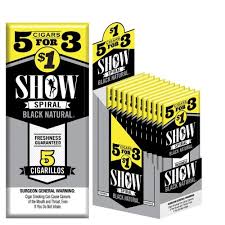 SHOW CIGARILLOS BLACK NATURAL 5 FOR $1