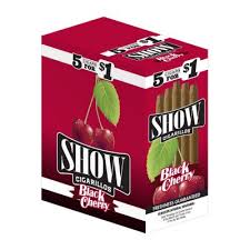 SHOW CIGARILLOS BLACK CHERRY 5 FOR $1