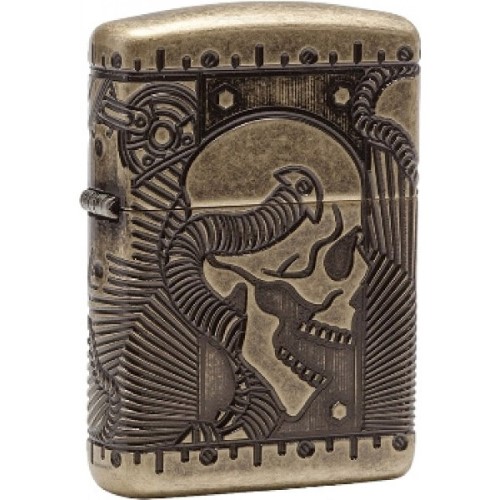 ZIPPO STEAMPUNK SKULL BRASS