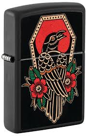 ZIPPO CROW TATTOO DESIGN 48611
