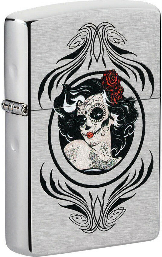 ZIPPO DAY OF THE DEAD GIRL DESIGN