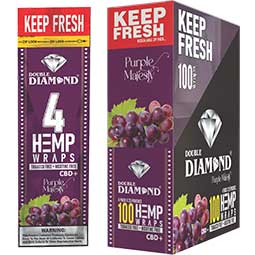 DOUBLE DIAMOND PURPLE MAJ HEMP WRAPS (4X25POUCHES)