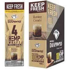 DOUBLE DIAMOND RUSSIAN CREME HEMP WRAPS (4X25POUCHES)