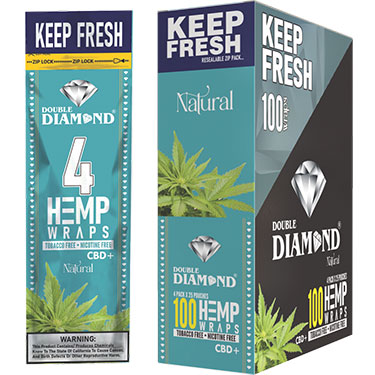 DOUBLE DIAMOND NATURAL HEMP WRAPS (4X25POUCHES)