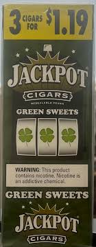 Jackpot Green Sweet 3 For $1.19 Cigarillos Pre-Priced Upright
